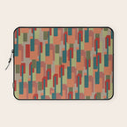 Mid-Century Modern Pierre Pattern in Midcentury Mod Teal, Olive, Peach, Sage, Red, and Taupe Laptop Sleeve Gallery Image 1