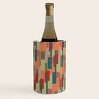 Mid-Century Modern Pierre Pattern in Midcentury Mod Teal, Olive, Peach, Sage, Red, and Taupe Wine Chiller Gallery Image 1