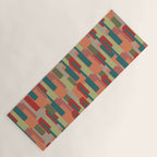 Mid-Century Modern Pierre Pattern in Midcentury Mod Teal, Olive, Peach, Sage, Red, and Taupe Yoga Mat Gallery Image 1