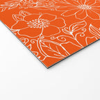 Hand drawn white bright orange modern floral Welcome Mat Gallery Image 2