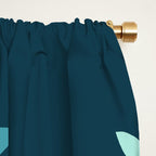 Modern Flowers Print, Teal and White Window Curtain Gallery Image 2