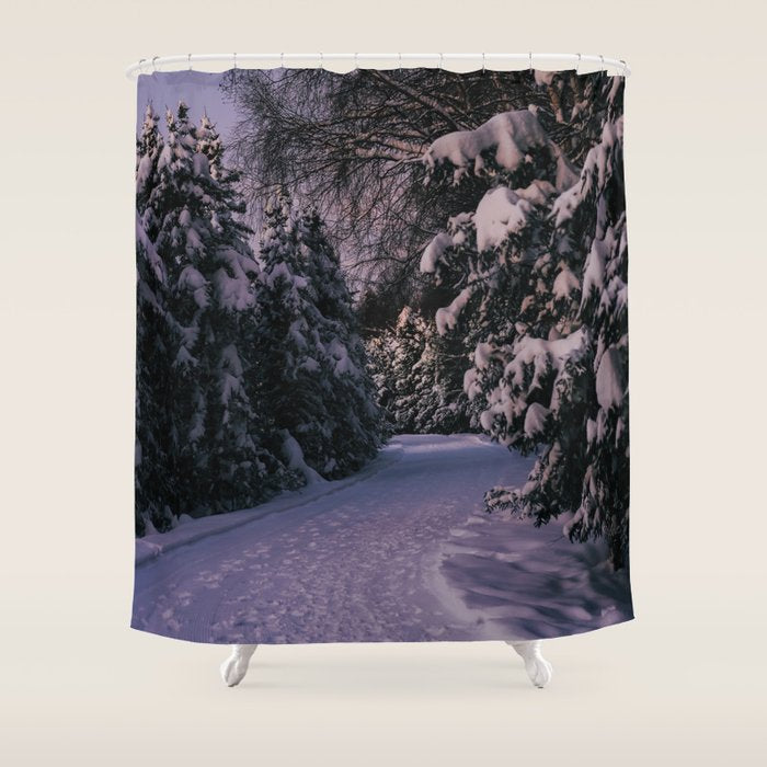 Snowy Path Shower Curtain Gallery Image 1