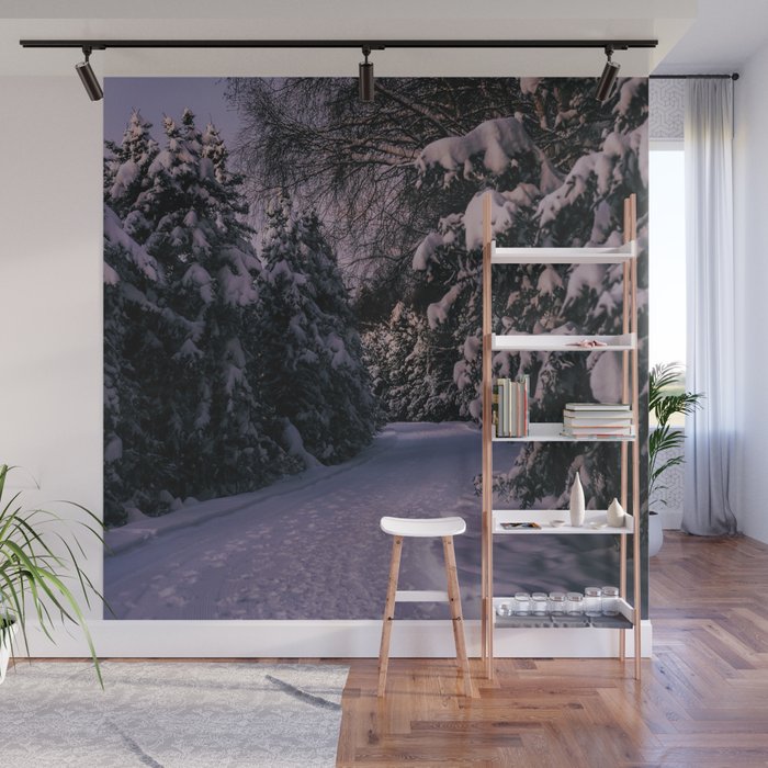 Snowy Path Wall Mural Gallery Image 1