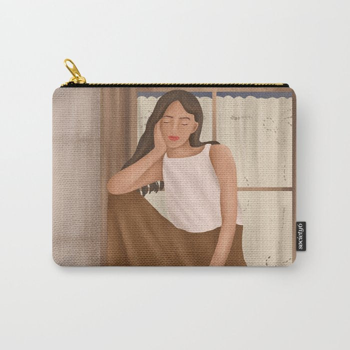 Girl sitting on the window Carry All Pouch Gallery Image 1