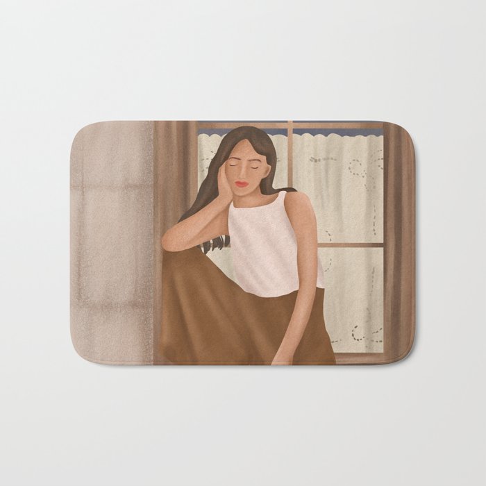 Girl sitting on the window Bath Mat Gallery Image 1