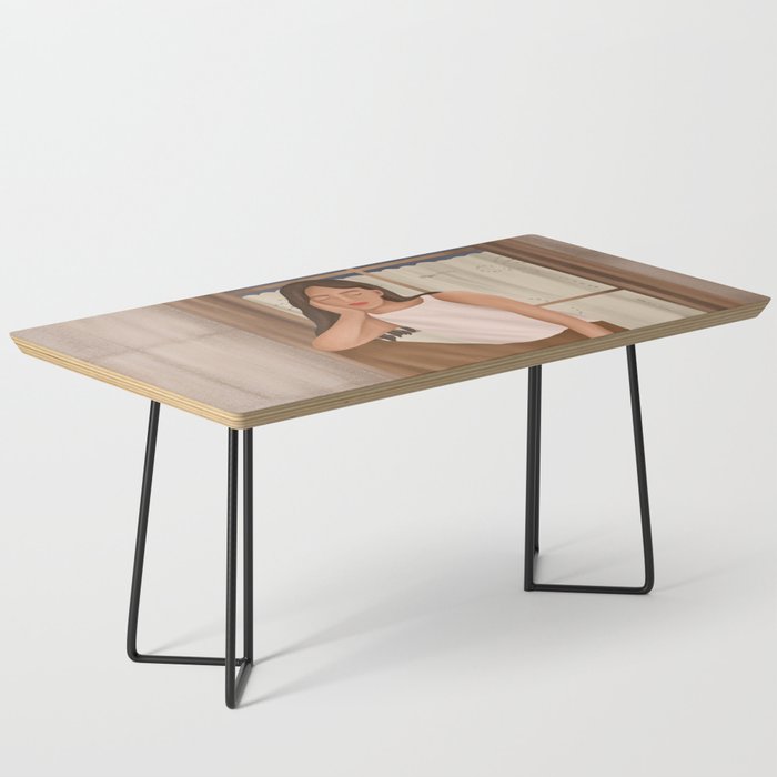 Girl sitting on the window Coffee Table Gallery Image 1