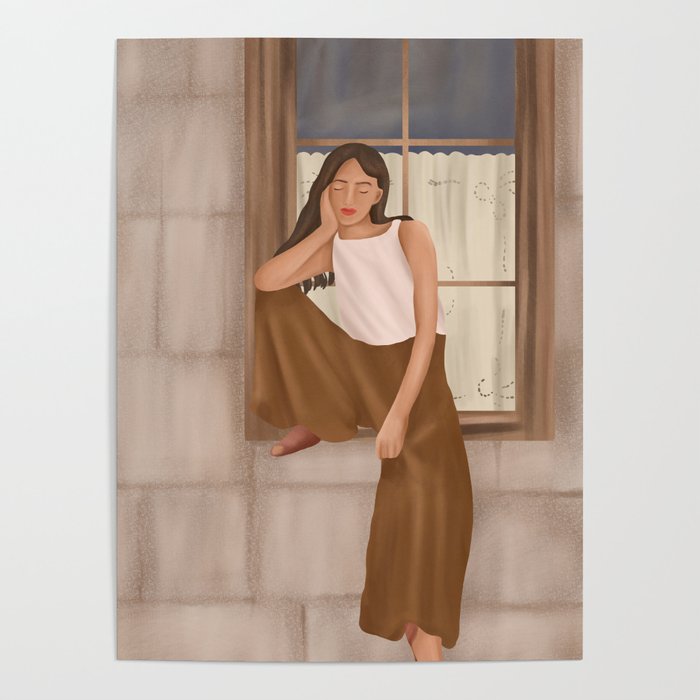 Girl sitting on the window Poster Gallery Image 1
