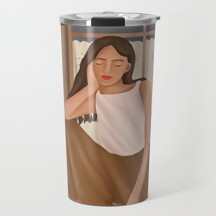 Girl sitting on the window Travel Mug Gallery Image 1