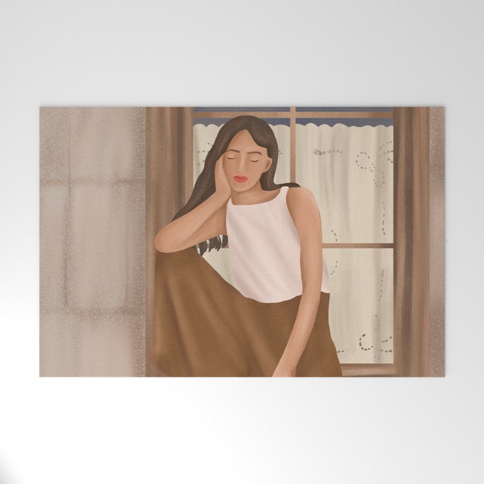 Girl sitting on the window Welcome Mat Gallery Image 1