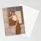Girl sitting on the window Stationery Card Gallery Image 2