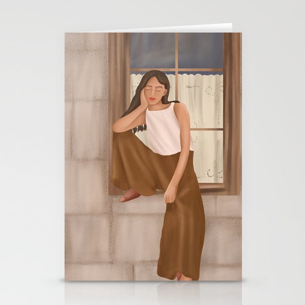 Girl sitting on the window Stationery Card Gallery Image 2