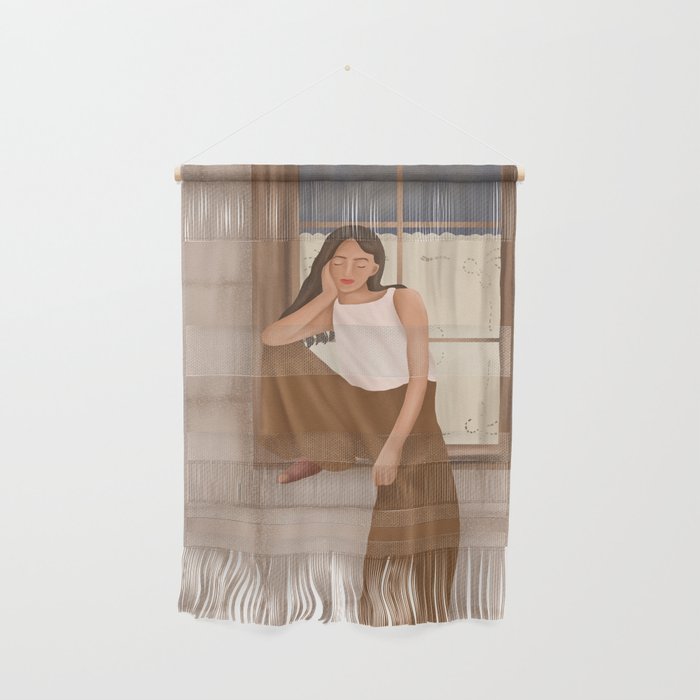 Girl sitting on the window Wall Hanging Gallery Image 1
