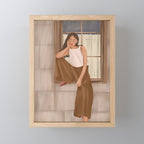 Girl sitting on the window Mini Art Print Gallery Image 1