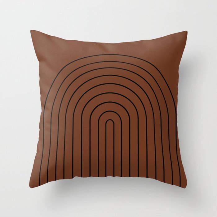 Minimal Arch XLII Brick Red Modern Geometric Lines Throw Pillow Gallery Image 6
