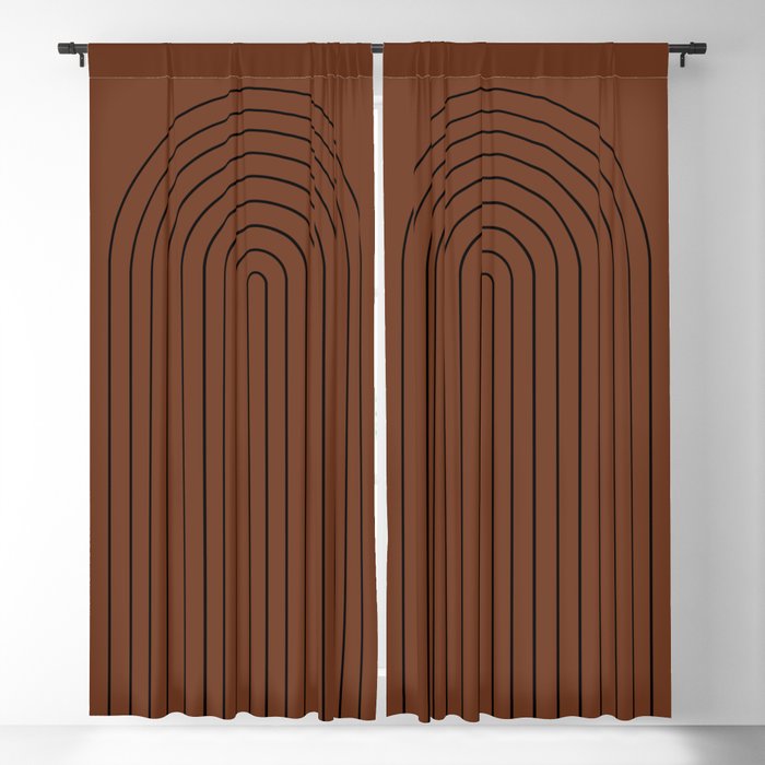 Minimal Arch XLII Brick Red Modern Geometric Lines Window Curtain Gallery Image 5