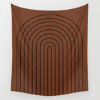 Minimal Arch XLII Brick Red Modern Geometric Lines Wall Tapestry Gallery Image 4
