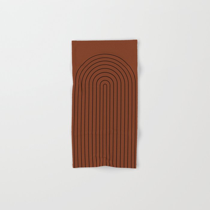 Minimal Arch XLII Brick Red Modern Geometric Lines Bath Towel Gallery Image 1