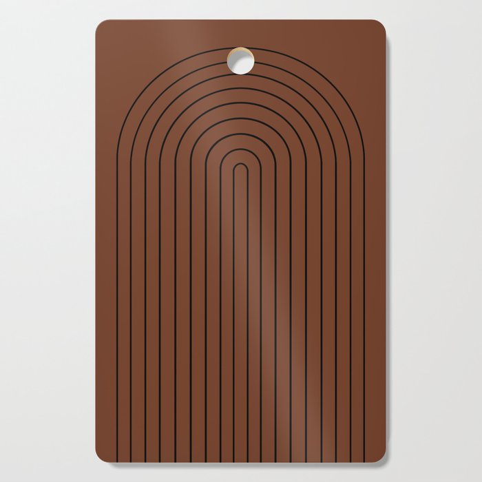 Minimal Arch XLII Brick Red Modern Geometric Lines Cutting Board Gallery Image 1