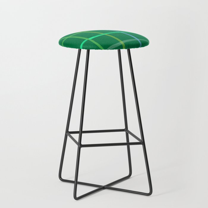 Abstract Tennis Net Pattern in Grass Green Stool Gallery Image 1
