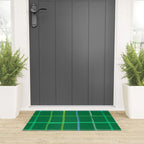 Abstract Tennis Net Pattern in Grass Green Welcome Mat Gallery Image 3