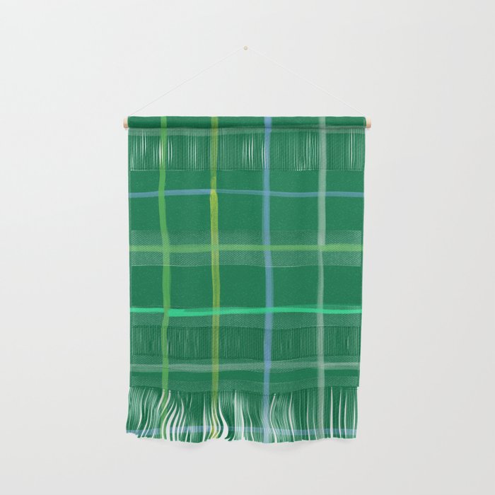 Abstract Tennis Net Pattern in Grass Green Wall Hanging Gallery Image 1