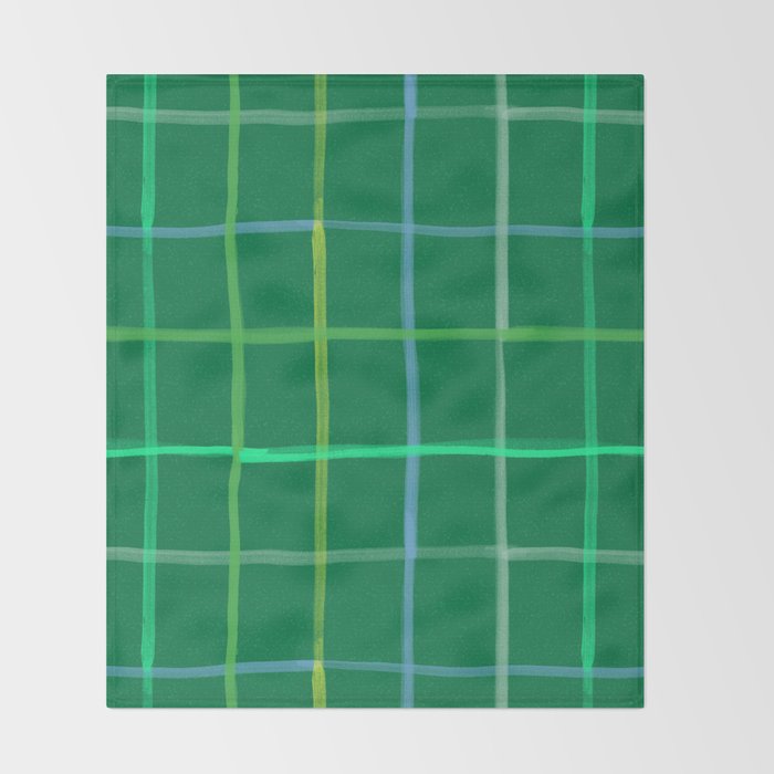 Abstract Tennis Net Pattern in Grass Green Throw Blanket Gallery Image 2