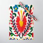 Red Mexican Flower Wrapping Paper Gallery Image 1