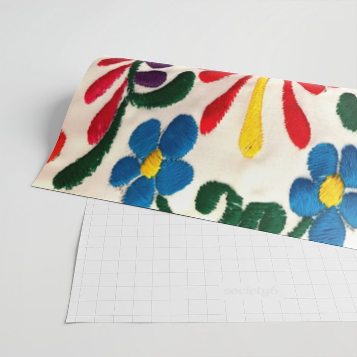Red Mexican Flower Wrapping Paper Gallery Image 2