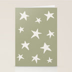 Stars Sage Green Stationery Card Gallery Image 2