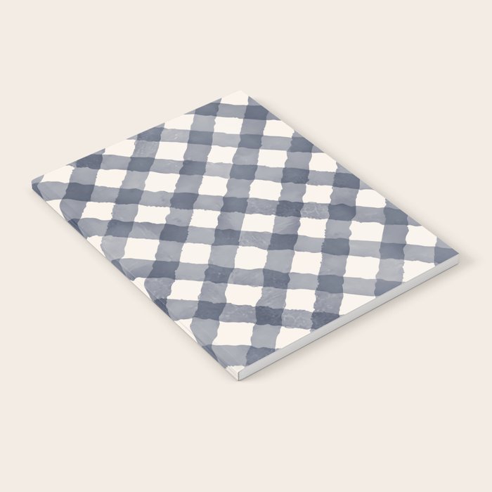 Hand Painted Blue Festive Gingham Theme Notebook Gallery Image 1