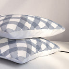 Hand Painted Blue Festive Gingham Theme Pillow Sham Gallery Image 3