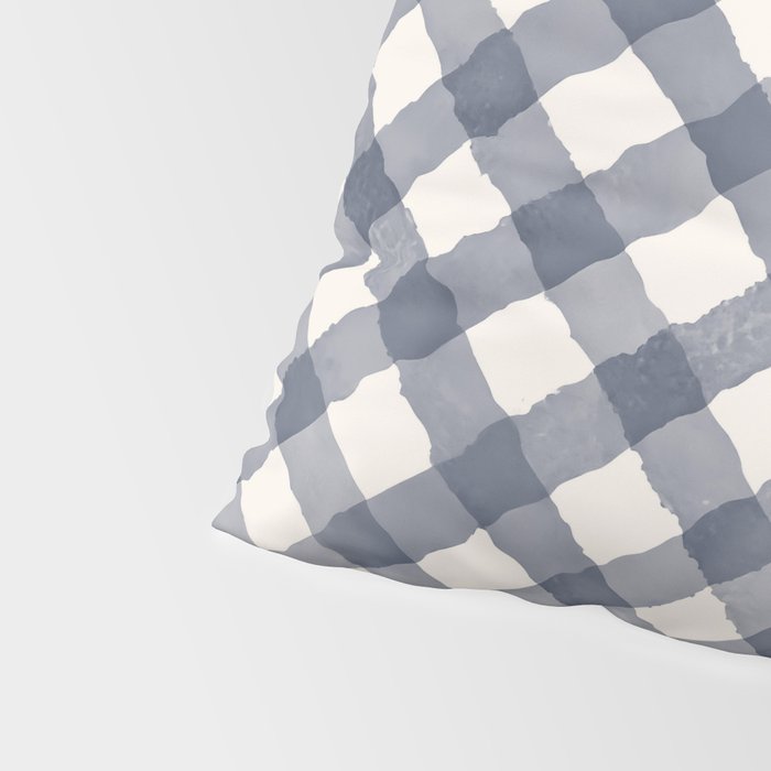 Hand Painted Blue Festive Gingham Theme Pillow Sham Gallery Image 4