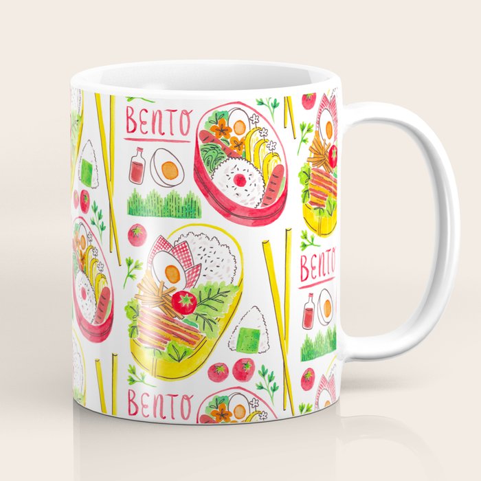 Japanese Bento Rice Lunch Box with Chopsticks & Onigiri Coffee Mug Gallery Image 1