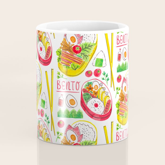 Japanese Bento Rice Lunch Box with Chopsticks & Onigiri Coffee Mug Gallery Image 4