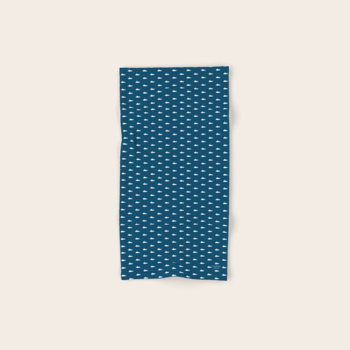 Tiny Submarines - Navy Blue Bath Towel Gallery Image 1