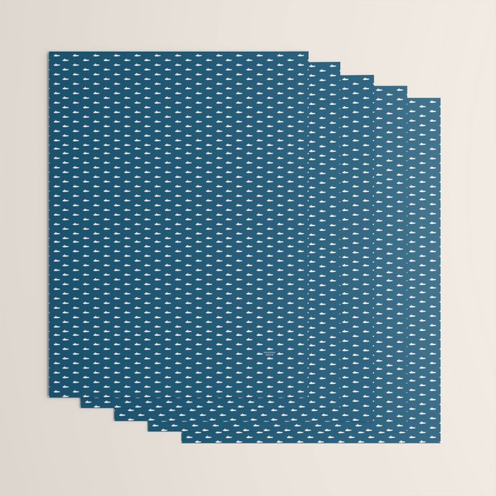 Tiny Submarines - Navy Blue Wrapping Paper Gallery Image 3