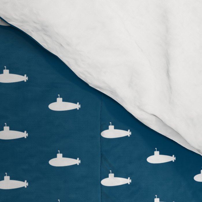 Tiny Submarines - Navy Blue Comforter Gallery Image 4