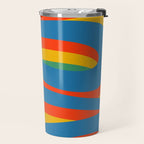 Pop Swirl Wavy Abstract Line Pattern Colorful Bright Blue Red Yellow Green Travel Mug Gallery Image 2