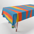 Pop Swirl Wavy Abstract Line Pattern Colorful Bright Blue Red Yellow Green Tablecloth Gallery Image 1