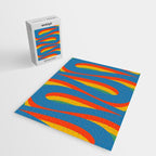 Pop Swirl Wavy Abstract Line Pattern Colorful Bright Blue Red Yellow Green Jigsaw Puzzle Gallery Image 2
