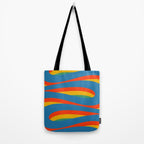 Pop Swirl Wavy Abstract Line Pattern Colorful Bright Blue Red Yellow Green Tote Bag Gallery Image 2