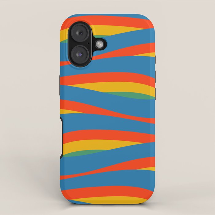 Pop Swirl Wavy Abstract Line Pattern Colorful Bright Blue Red Yellow Green iPhone Case Gallery Image 1