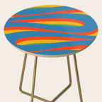 Pop Swirl Wavy Abstract Line Pattern Colorful Bright Blue Red Yellow Green Side Table Gallery Image 2