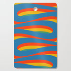 Pop Swirl Wavy Abstract Line Pattern Colorful Bright Blue Red Yellow Green Cutting Board Gallery Image 1