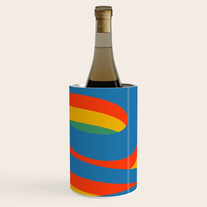 Pop Swirl Wavy Abstract Line Pattern Colorful Bright Blue Red Yellow Green Wine Chiller Gallery Image 3
