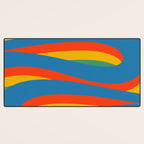 Pop Swirl Wavy Abstract Line Pattern Colorful Bright Blue Red Yellow Green Desk Mat Gallery Image 3