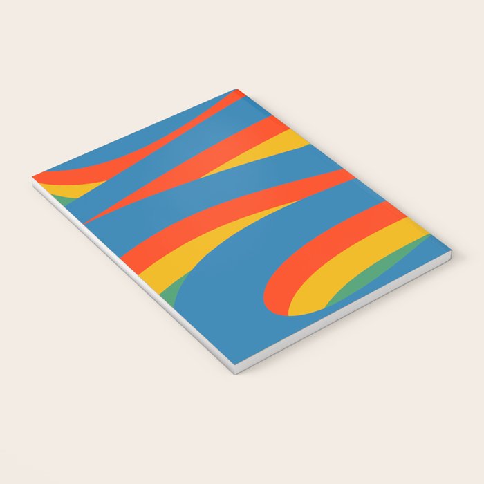 Pop Swirl Wavy Abstract Line Pattern Colorful Bright Blue Red Yellow Green Notebook Gallery Image 3