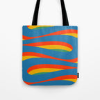 Pop Swirl Wavy Abstract Line Pattern Colorful Bright Blue Red Yellow Green Tote Bag Gallery Image 1