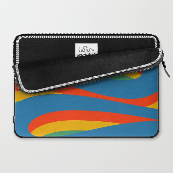 Pop Swirl Wavy Abstract Line Pattern Colorful Bright Blue Red Yellow Green Laptop Sleeve Gallery Image 2