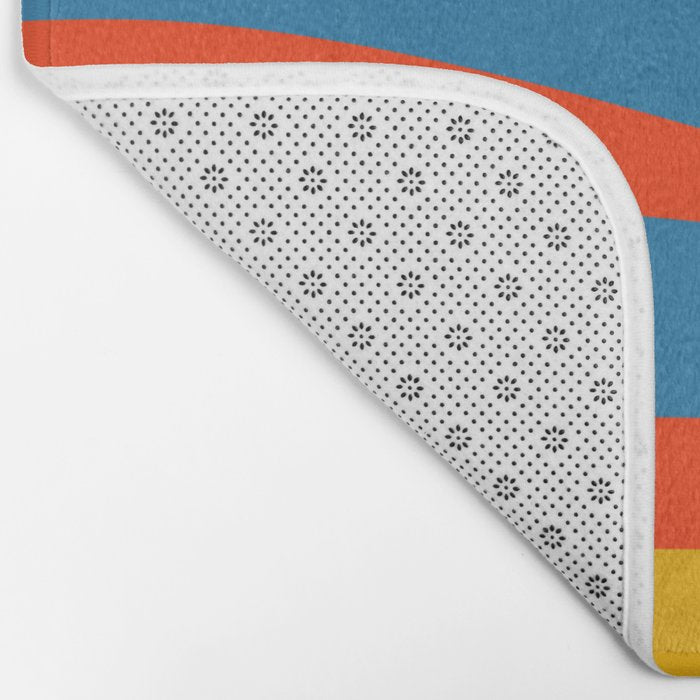 Pop Swirl Wavy Abstract Line Pattern Colorful Bright Blue Red Yellow Green Bath Mat Gallery Image 2